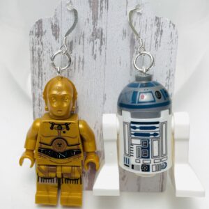 R2-D2 and C-3PO Handmade Earrings with Sterling Silver Hooks Star Wars droids