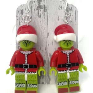 the Grinch Earrings with Sterling Silver Hooks Christmas Party