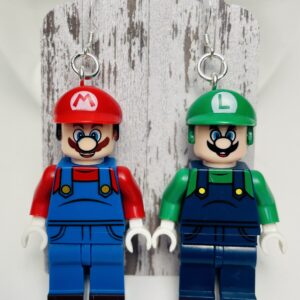 Super Mario Bros and Luigi Earrings with Sterling Silver hooks