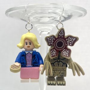 Stranger Things Handmade Earrings with Sterling Silver Hooks Eleven Demogorgan