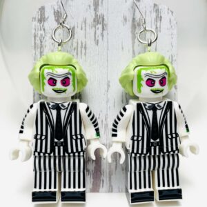 Beetlejuice Earrings with Sterling Silver Hooks Handmade