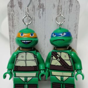 Teenage Mutant Ninja Turtle Earrings w Sterling Silver hooks
