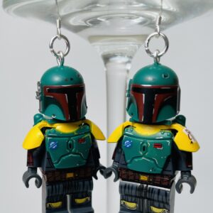 Boba Fett Star Wars Handmade Earrings w Sterling Silver Hooks