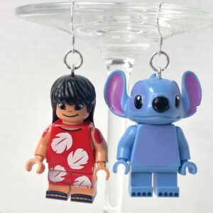 Lilo and Stitch Handmade Earrings with Sterling Silver Hooks