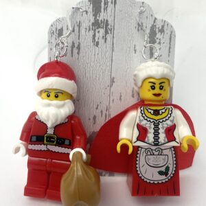 Santa and Mrs. Claus Handmade Earrings with Sterling Silver Hooks