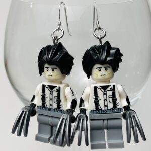 Edward Scissorhand Handmade Earrings with Sterling Silver Hooks