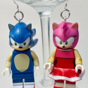Sonic the Hedgehog Handmade Earrings with Sterling Silver Hooks Amy Rose