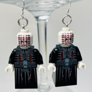 Pinhead Hellraiser Earrings with Sterling Silver Hooks Horror Halloween Accessories Gift