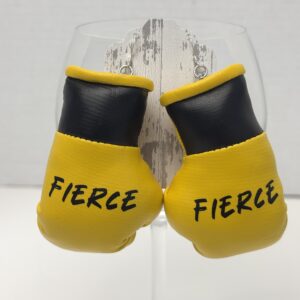 Yellow Boxing Glove Handmade Earrings with Sterling Silver Hooks