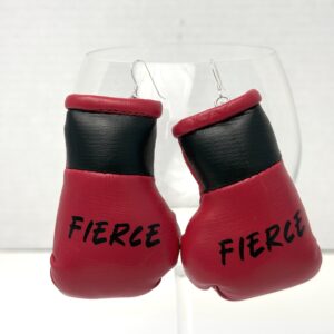 Red Boxing Glove Handmade Earrings with Sterling Silver Hooks