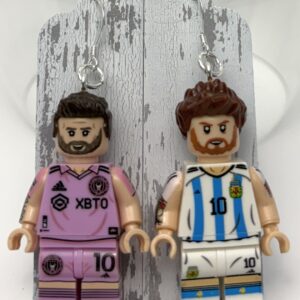 Lionel Messi Argentina Soccer Earrings with Sterling Silver Hooks World Cup