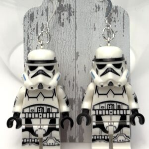 Storm Trooper Handmade Earrings with Sterling Silver Hooks Star Wars