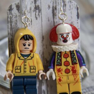 It Pennywise and Georgie Earrings with Sterling Silver Hooks Horror Halloween Accessories Gift