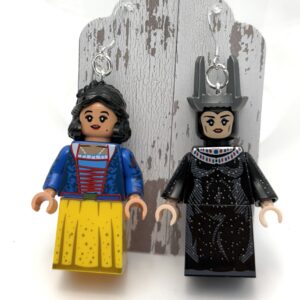 Snow White and Evil Queen Handmade Earrings with Sterling Silver Hooks Princess