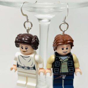 Han Solo Princess Leia Star Wars Handmade Earrings w Sterling Silver Hooks