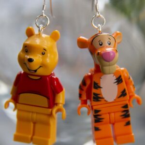 Winnie the Pooh and Tigger Handmade Earrings with Sterling Silver Hooks