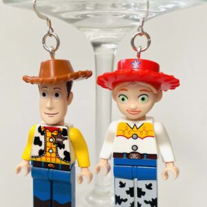 Jessie and Woody Toy Story Handmade Earrings with Sterling Silver Hooks