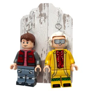 Marty McFly and Doc Brown Handmade Earrings w Sterling Silver hooks