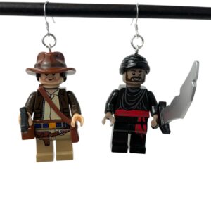 Indiana Jones and Samurai Challenger Handmade Earrings w Sterling Silver french wire